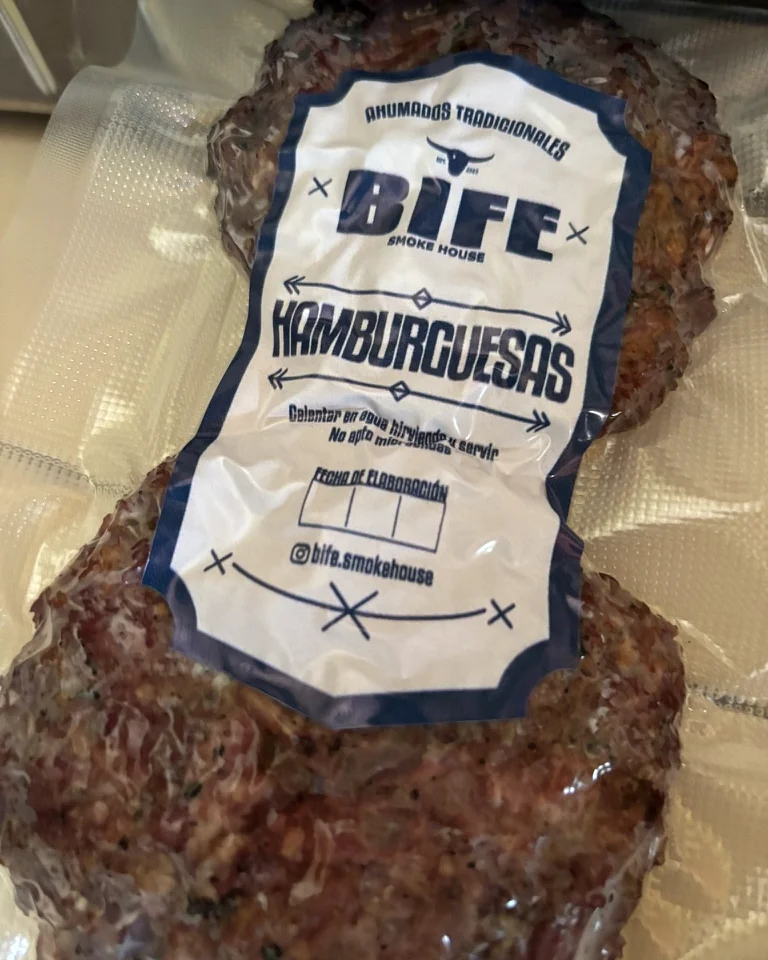 Hamburguesas ahumadas BIFE envasadas al vacío